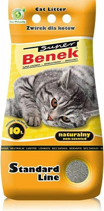 Super Benek Certech Standard Natural - Cat Litter Clumping 10 l (Clumping, Fast absorbing, 9.90 kg)