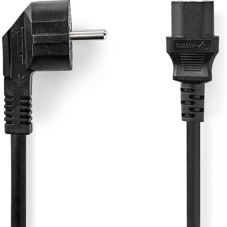 Thumbnail - Nedis Stromkabel Schutzkontaktstecker IEC-320-C13 Abgewinkelt Gerade Vernickelt 10.0 m (10 m), Stromkabel