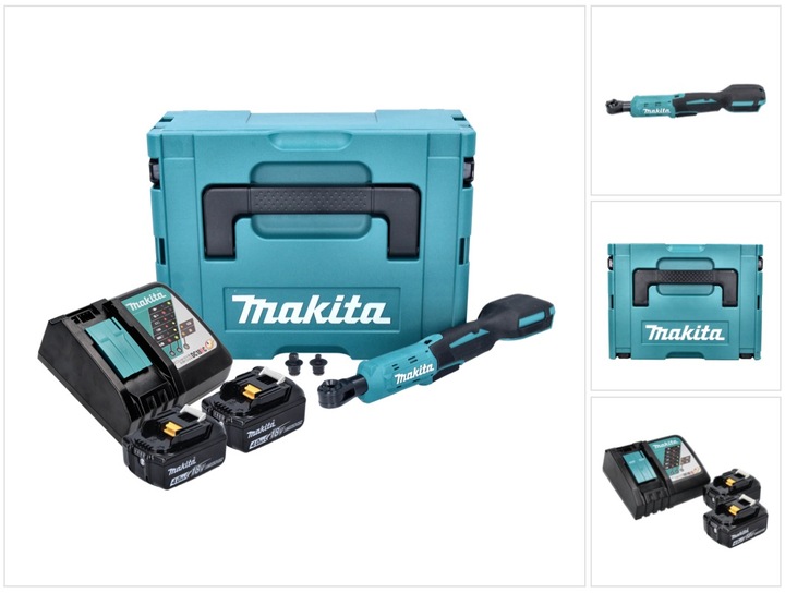 Productafbeelding Makita DWR 180 RMJ Accu ratelschroevendraaier 18 V 47,5 Nm 1/4" 3/8" + 2x accu 4.0 Ah + lader + (1/4")