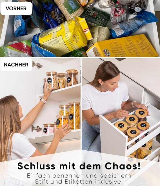 Produktbild Deco haus Vorratsgläser-Set mit Deckel (1.40 l)