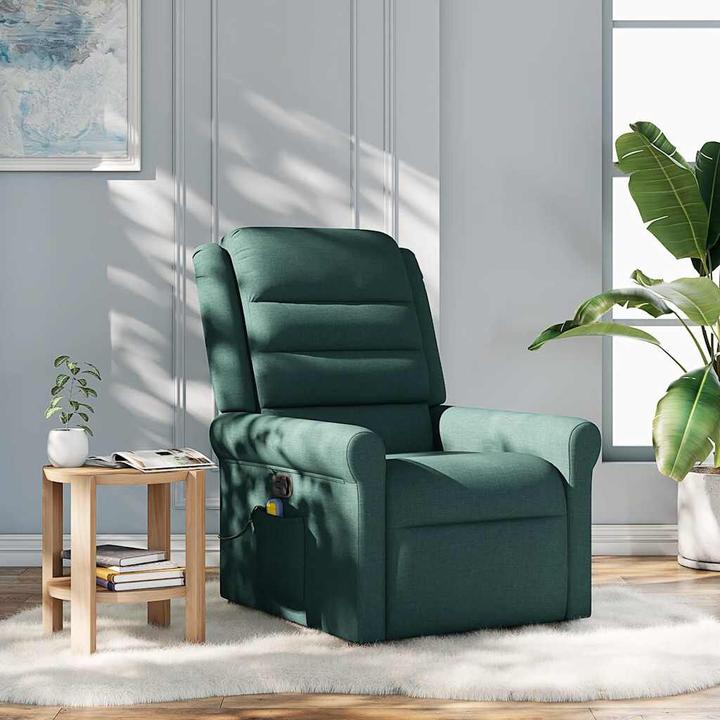 Immagine prodotto VidaXL Poltrona massaggiante Tessuto verde scuro Poltrona massaggiante TV