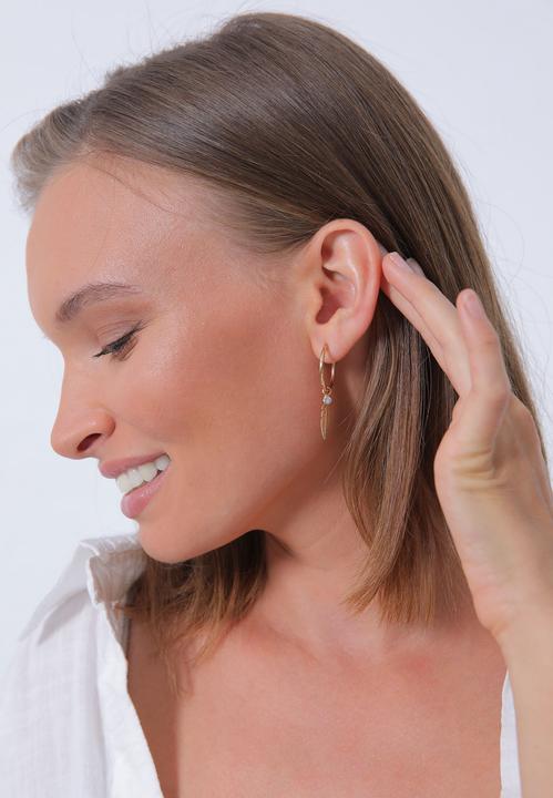 Immagine prodotto Elli Creolo, Piuma, Orecchino solitario (Cristallo di vetro, Argento 925)