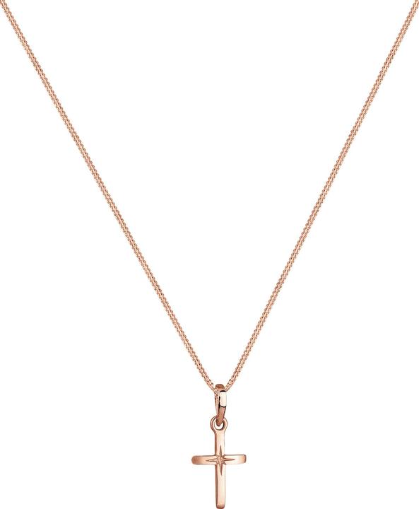 Image du produit Elli Collier Croix gravure étoile 925 en argent sterling communion (Argent sterling 925, 45 cm)