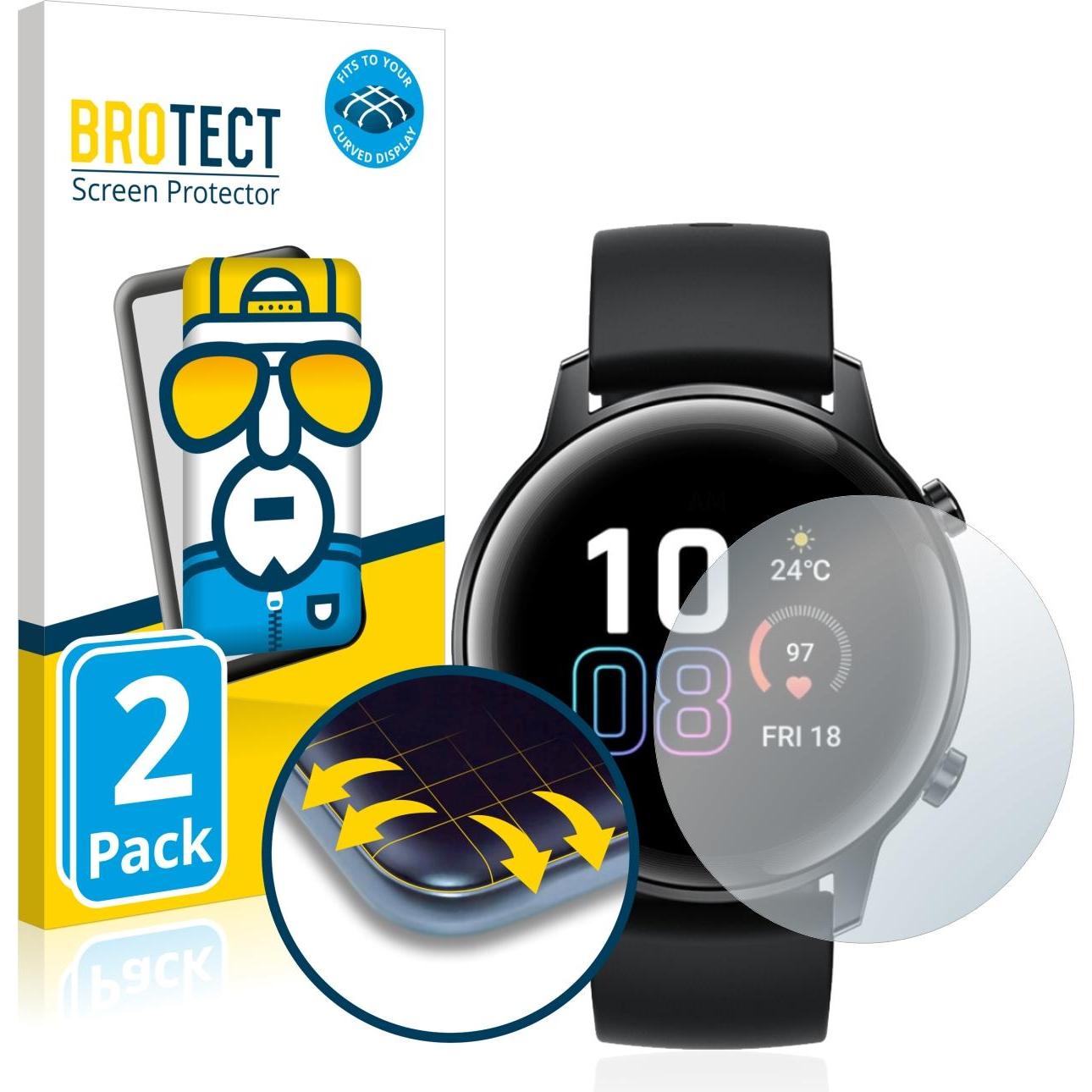 BROTECT Full-Cover Displayschutz, Smartwatch Schutzfolie, Transparent