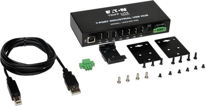 Immagine prodotto Eaton Hub USB 2.0 a 7 porte di livello industriale Immunità ESD 15kV Alloggiamento in metallo Montabile (USB-A, 7 porte)
