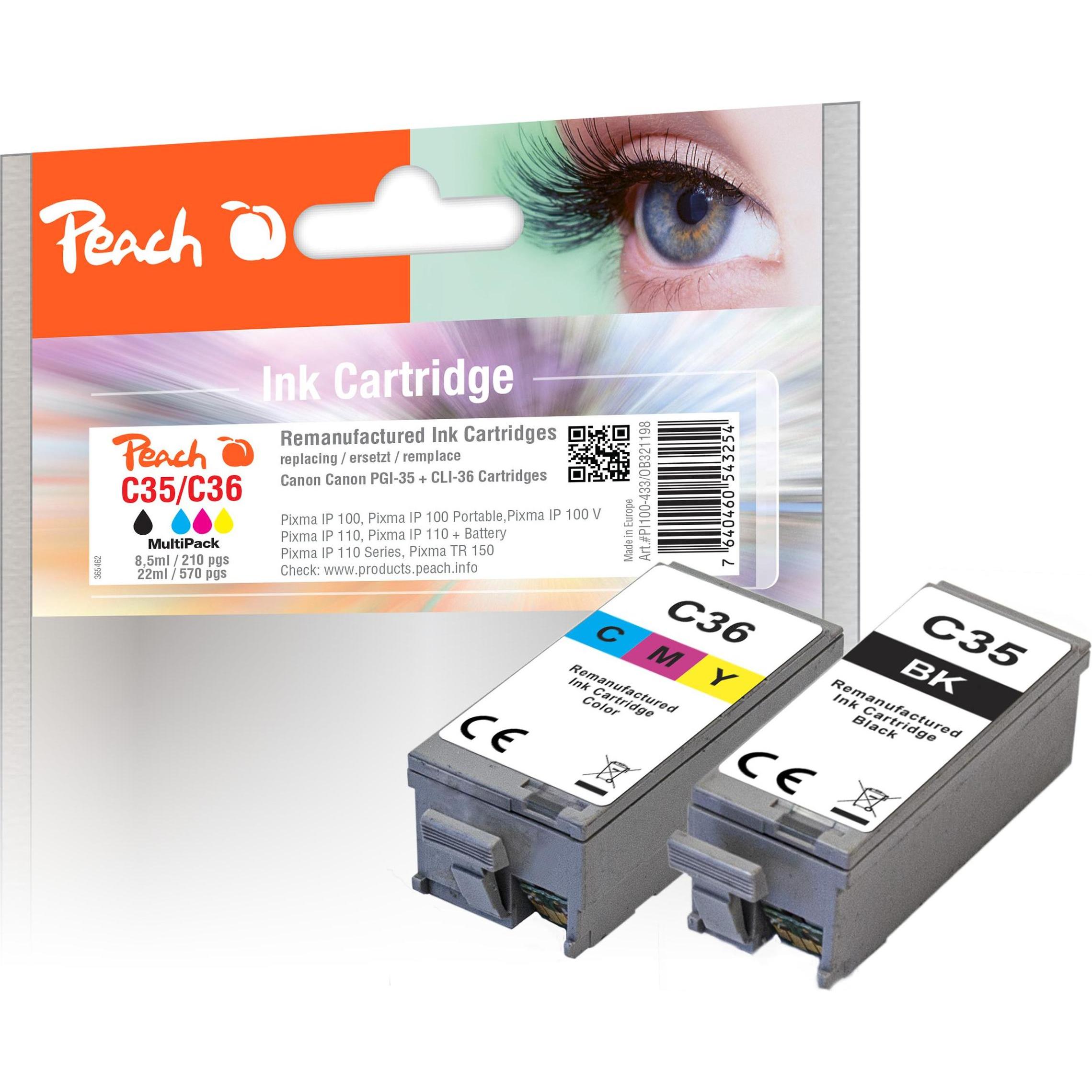 Peach, Druckerpatrone, PGI-35, CLI-36 (M, BK, C, Y)