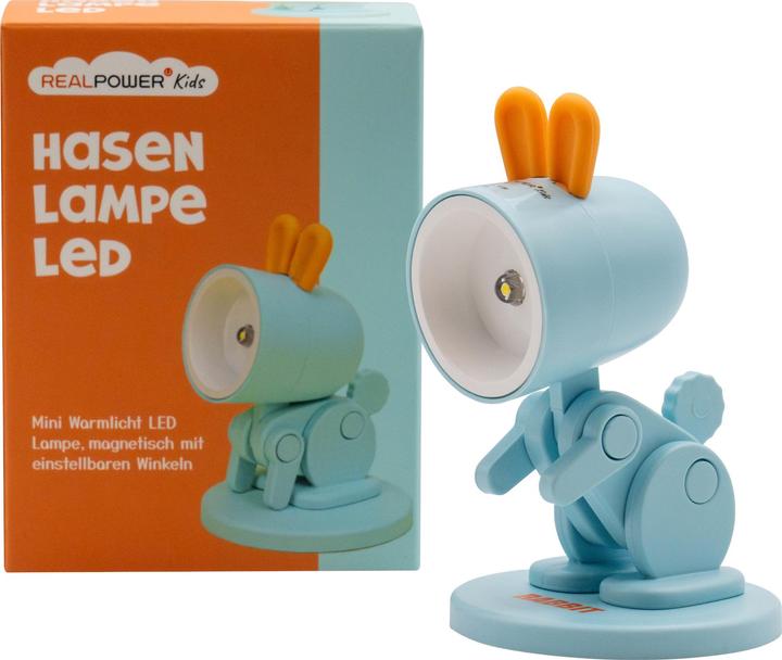 Produktbild RealPower LED-Tier Taschenlampe Blue rabbit mit Sockel (5.20 cm)