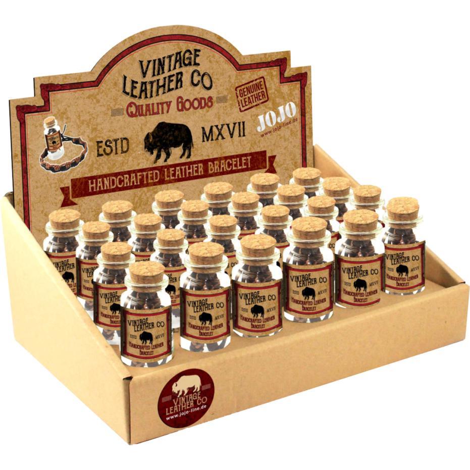 Thumbnail - Jojo, Armschmuck, Vintage Lederarmband im Glasfläsch.J752, (Leder)