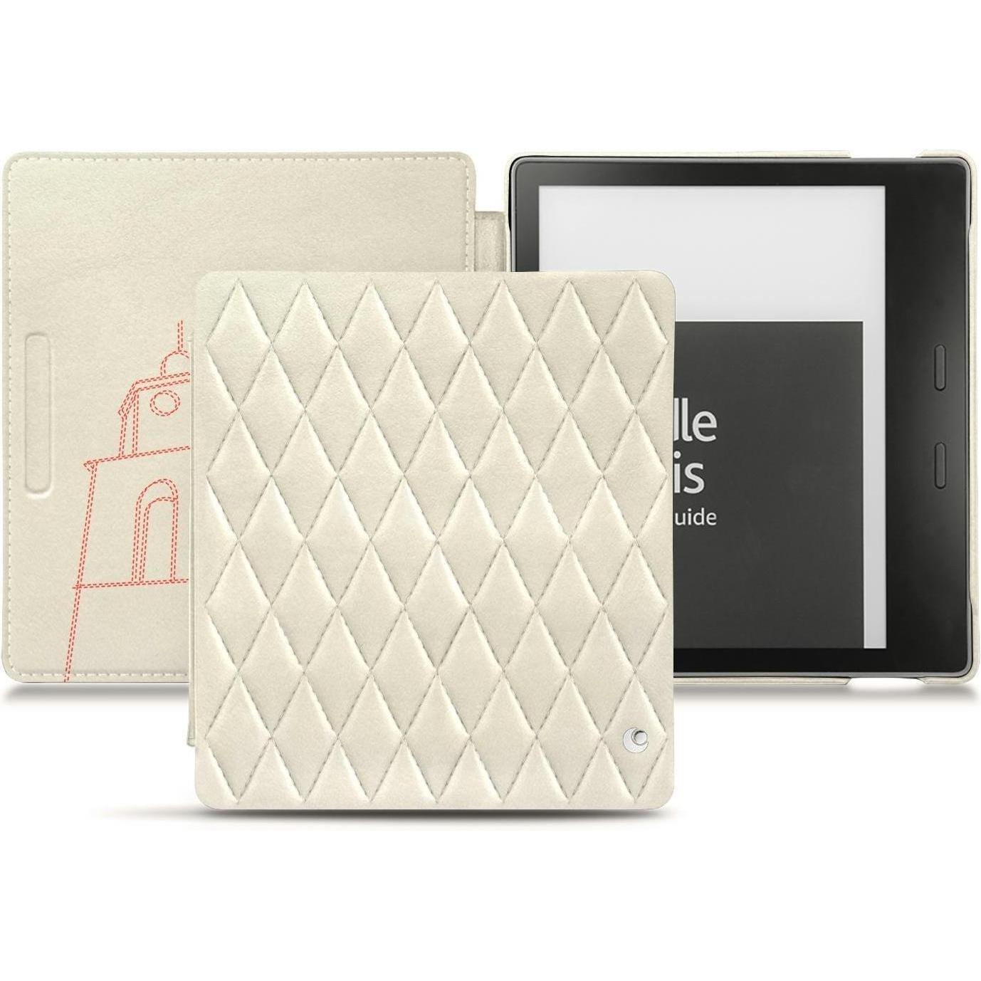 Noreve Lederschutzhülle horizontal (Kindle Oasis (2019)), Tablet Hülle, Weiss