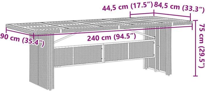 Produktbild vidaXL Gartentisch (240 x 90 x 75 cm)