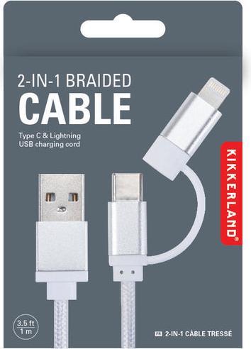Produktbild Kikkerland 2 In 1 Kabel (0.98 m, USB 2.0)