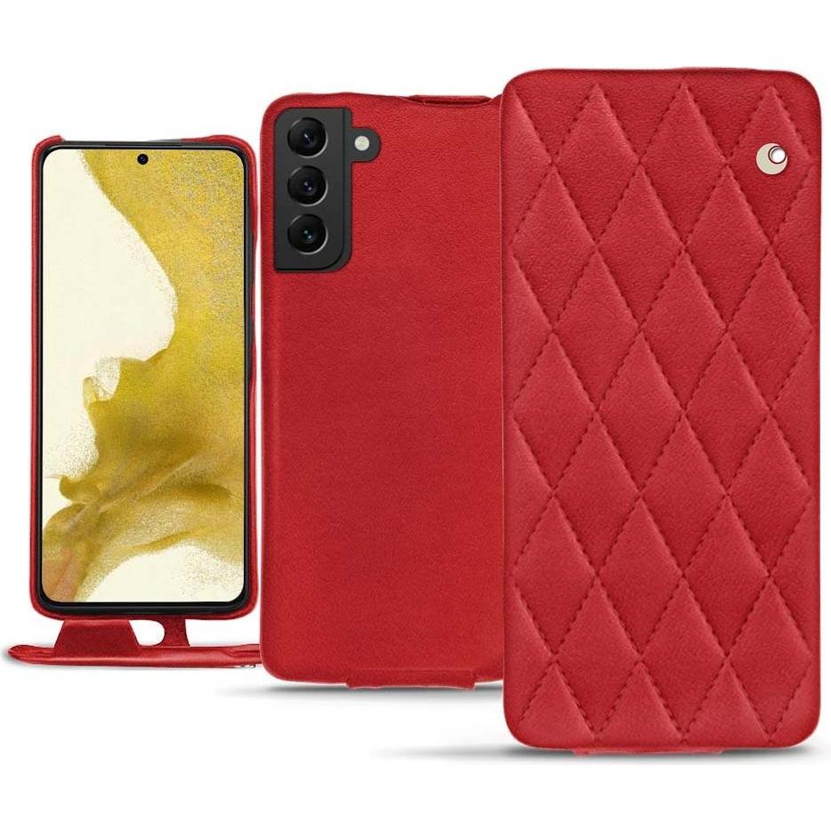 Noreve Lederschutzhülle vertikal (Samsung Galaxy S22), Smartphone Hülle, Rot