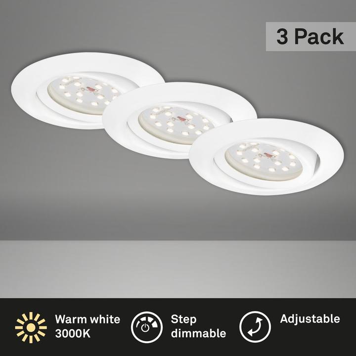 Produktbild Briloner LED Einbauleuchten 3er-Set, weiss, 3xLED-Modul/3,5W (350 lm)
