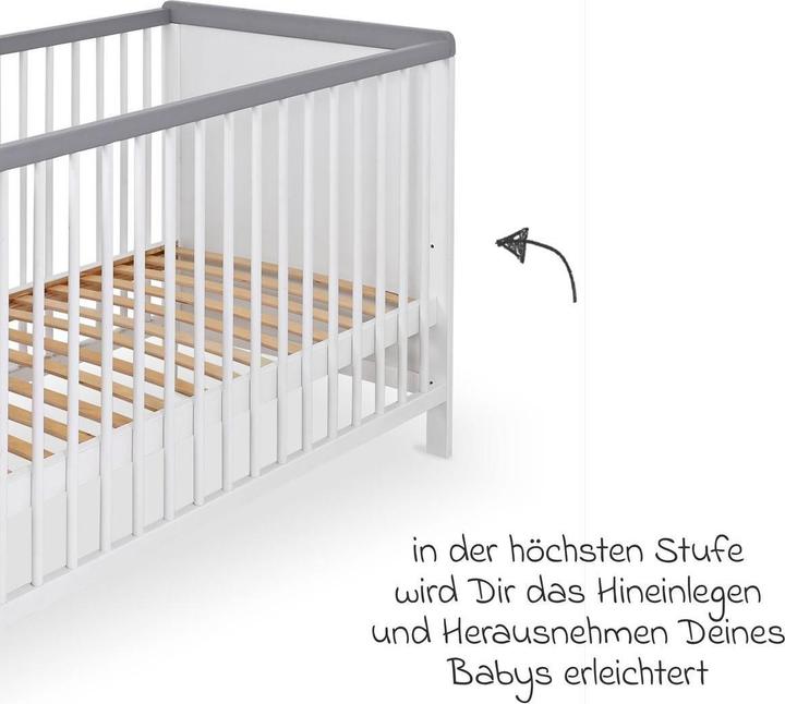 Actual product image jonka Gitterbetten Babybett und Kinderbett Sina 60 x 120 cm