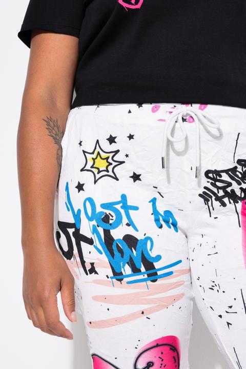 Produktbild Angel of Style Hose, Joggpants, Crinkle mit Grafitti, Elastikbund (46)
