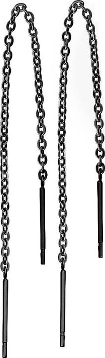 Image du produit Star Piercing Boucles d'oreilles avec chaîne tombant librement noir (sans laiton, Acier chirurgical 316L)