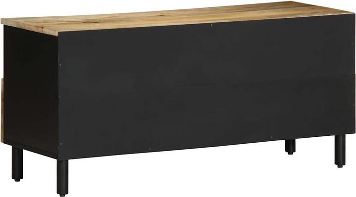 Produktbild VidaXL TV Schrank Lowboard Fernsehschrank Fernsehtisch Schwarz Raues Mangoholz (100 x 33.5 x 46 cm)
