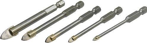Actual product image Heller Glass and tile drill bit set 5t (6 mm, 10 mm, 5 mm, 8 mm, 4 mm)