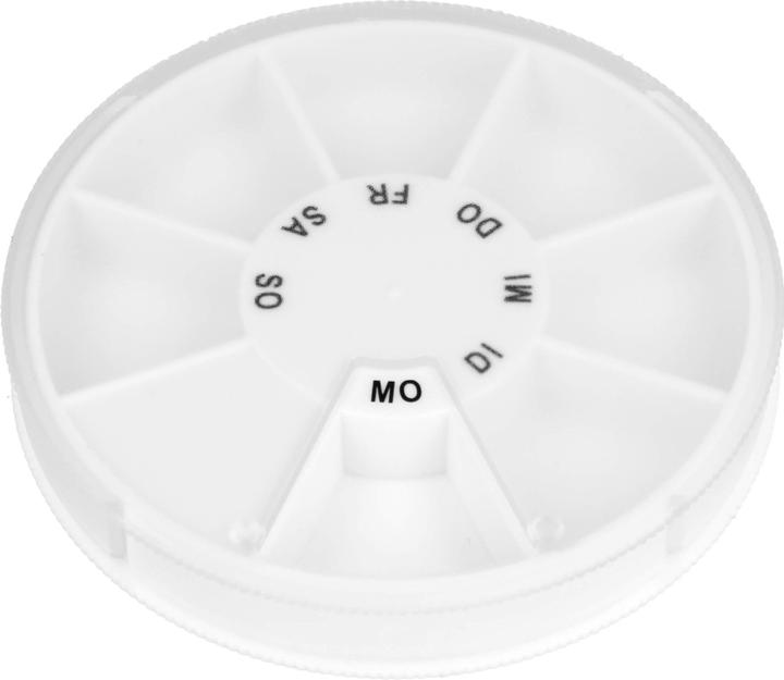 Icron Tablet dispenser 7 compartments Transp.lid round, 1 pc