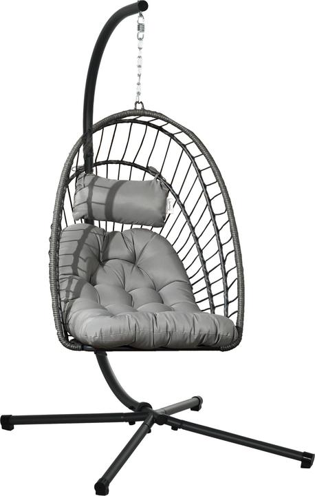 DEMA Hängesessel Orlando Grau – Outdoor Relaxsessel Mit Sonnendach