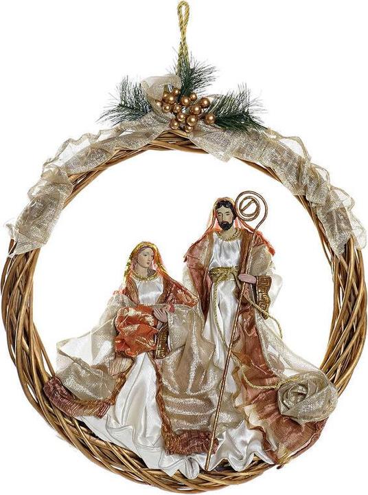 Actual product image DKD Home Decor Advent wreathe Polyester (30 x 5 x 30 cm)