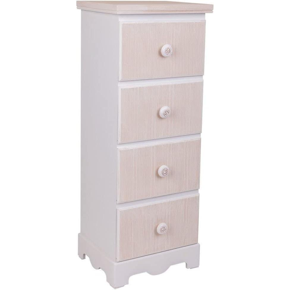 Wit Ladekast + Dressoir, Sinfonier De Madera De 4 Cajones (60 X 40 X 80 Cm)