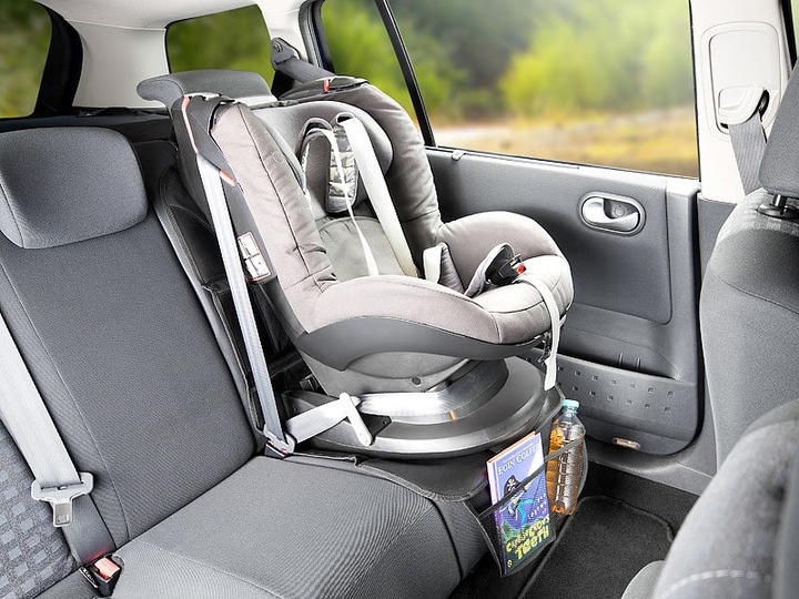 Produktbild Lescars Premium-Kindersitz-Unterlage mit 2 Netztaschen, Isofix-geeignet
