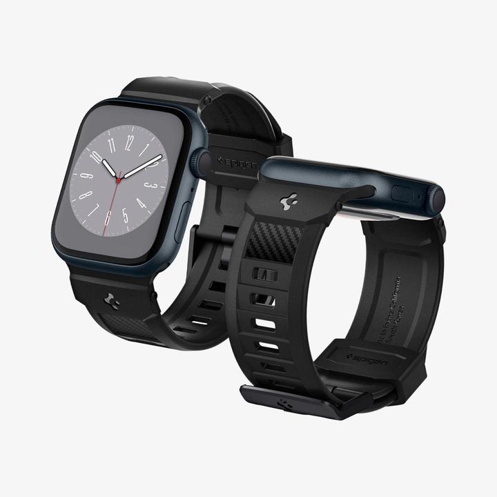 Immagine prodotto Spigen FASCICOLO RUGGED Apple Watch 4/5/6/7/8/SE (38/40/41MM) NERO OPACO (41 mm, 38 mm, 40 mm, Poliuretani termoplastici (TPU))