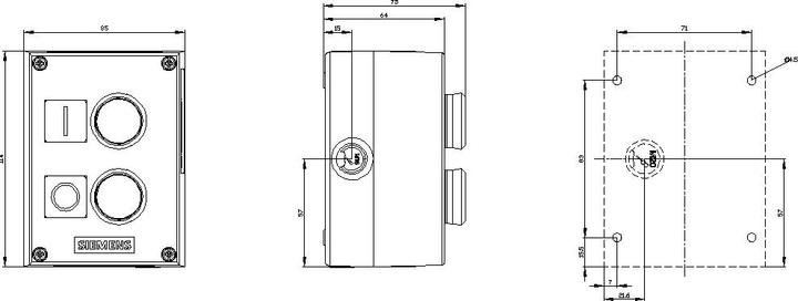 Actual product image Siemens Enclosure for command devices plastic
