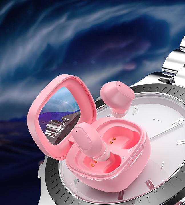 Actual product image Choetech MEMS wireless TWS Bluetooth 5.3 headphones - pink (17 h, Wireless)