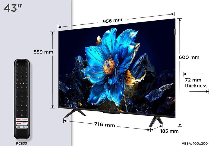 Actual product image TCL 43P7K (43", QLED, 4K, 2025)