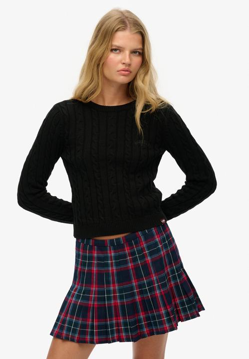 Produktbild Superdry Feinstrickpullover mit Zopfdesign, Rundhalsausschnitt, Damen (XS)