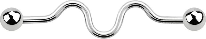 Immagine prodotto Star Piercing Barbell argento a zig zag con due palline (senza ottone, Acciaio chirurgico 316L)