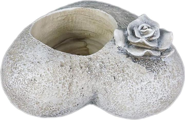 Actual product image Novaliv Grave Decoration I Heart Rose I Grey I Grave Decoration Heart Grave Decoration Memorial Stone