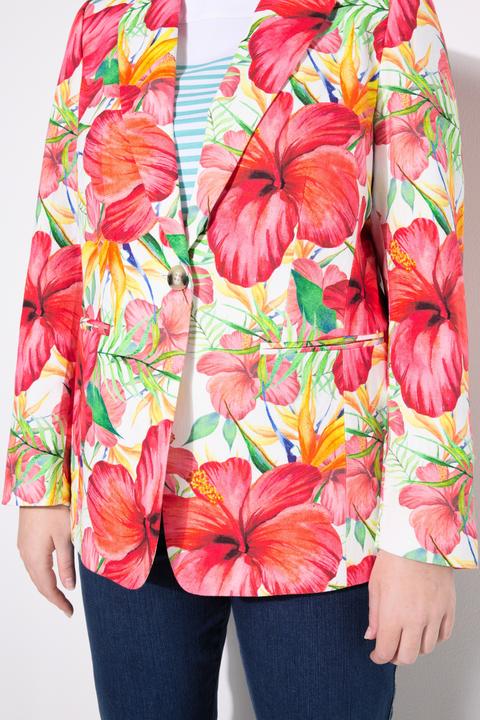 Produktbild Ulla Popken Blazer, Blütenmuster, Reverskragen, Rückenschlitz (48)