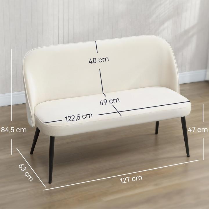 Image du produit Homcom Sofa Polyester, Metall Beige (2 places)