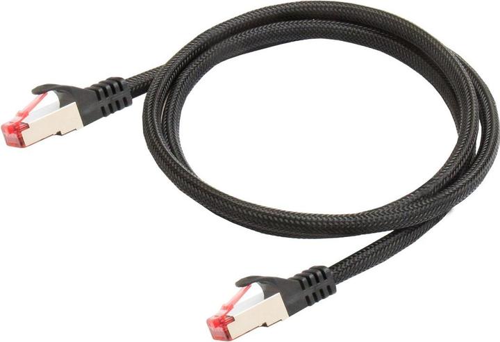 Produktbild Python RNS® Patchkabel mit Rastnasenschutz und Nylongeflecht, Cat. 6, S/FTP, PiMF, PVC, 250MHz, OFC, schwar (S/FTP, CAT6, 25 m)