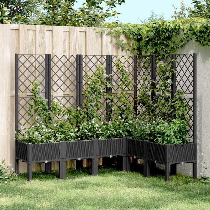 Image du produit vidaXL Bac à plantes avec treillis PP