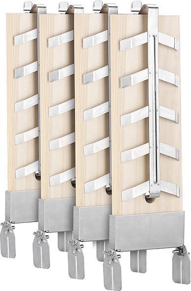 Immagine prodotto Rosenstein & Söhne Tavole di salmone alla fiamma con supporto inclinabile in acciaio inossidabile, set di 4