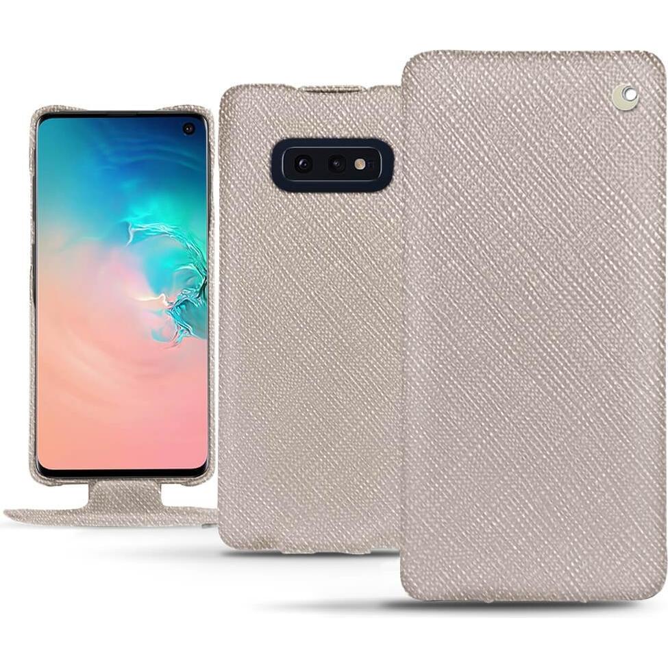 Noreve Lederschutzhülle vertikal (Samsung Galaxy S10e), Smartphone Hülle, Beige