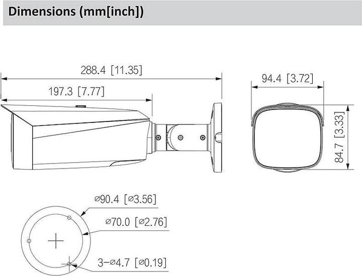 Produktbild Dahua CCTV 8MP Full-color Fixed-focal Warm LED Bullet WizMind Network Camera, DH-IPC-HFW5849T1P-ASE- (3840 x 2160 Pixels)