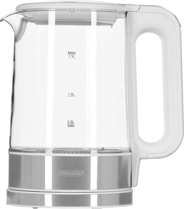 Produktbild Mesko MS 1301w Electric, 1850 W, 1.7 L, Glass / Stainless steel, 360 ° rotational base, White (1.70 l)