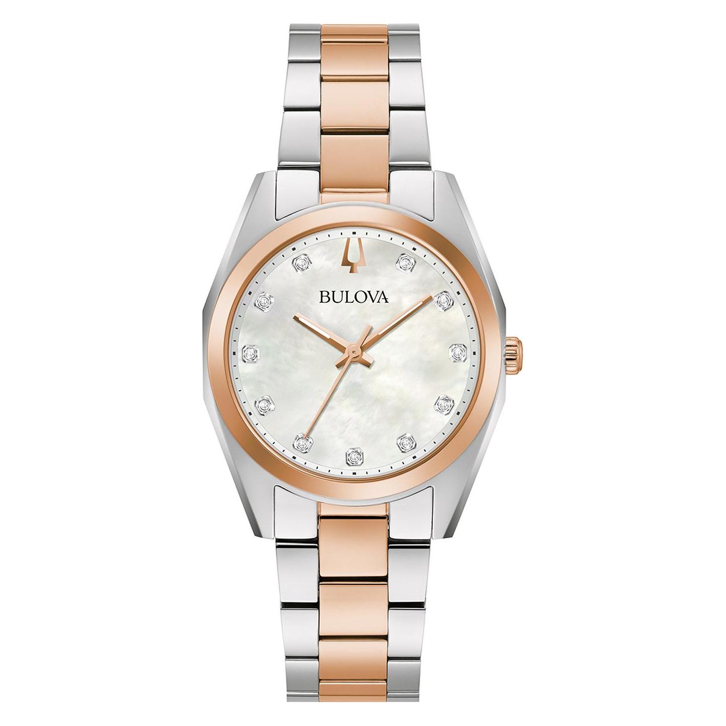Bulova, Horloge, 98P207 Landmeetkundige Diamant 31mm 3ATM, Zilver, (Analoog Horloge, Horloge Met Edelsteen, 31 mm)