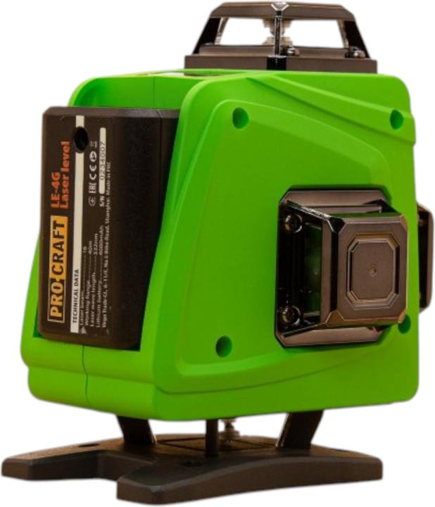 Produktbild Procraft LE-4G Akku Linien- / Kreuzlinienlaser Set 3,7 V 40 m grün selbstnivellierend inkl. Akkus