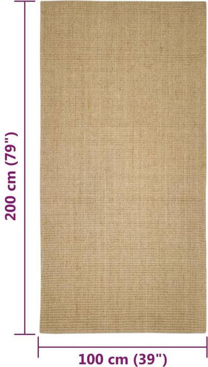 Produktbild vidaXL Sisalteppich (200 cm, Hellbraun)