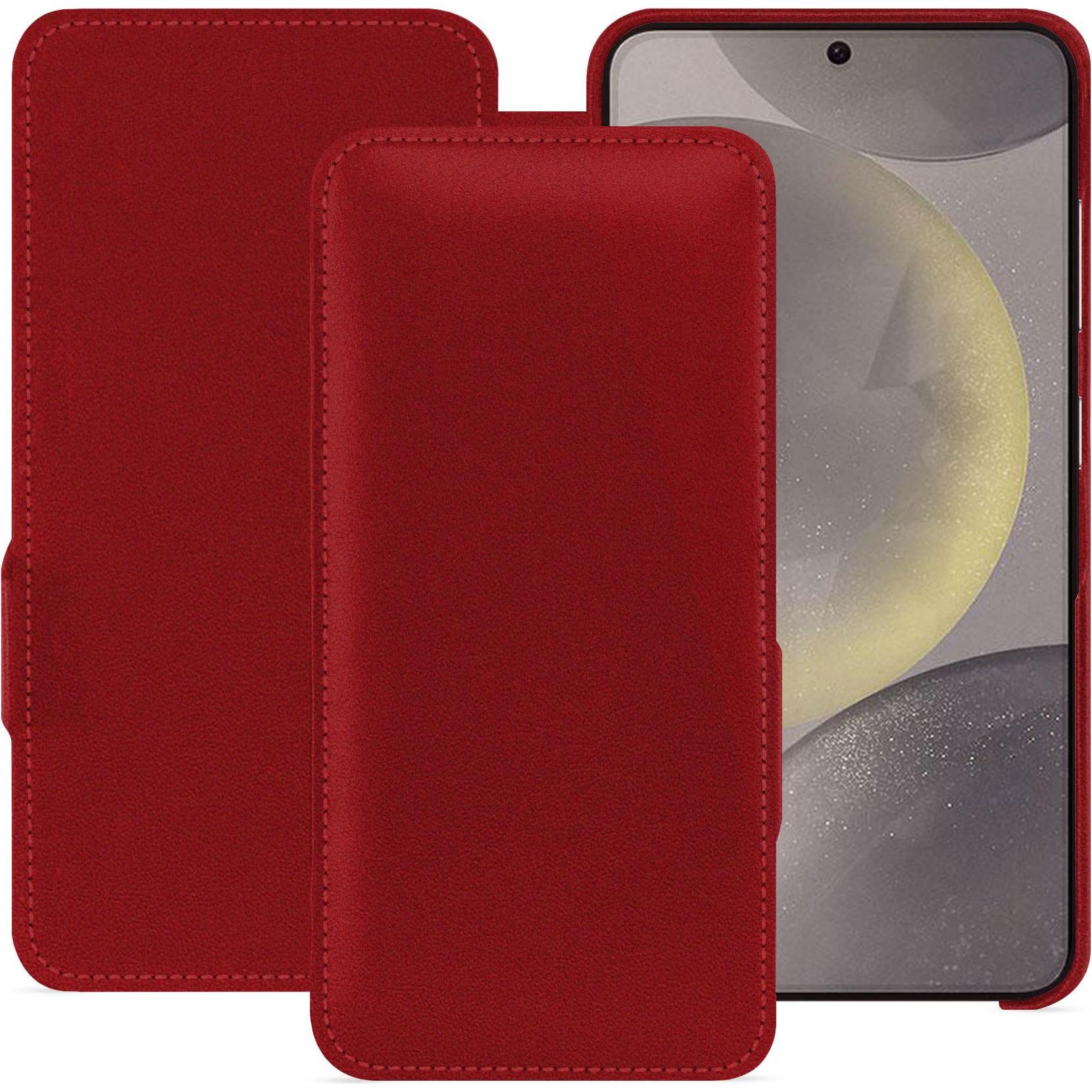 Noreve Lederschutzhülle horizontal (Samsung Galaxy S24), Smartphone Hülle, Rot