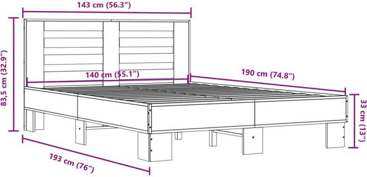 Image du produit vidaXL Bettgestell (140 x 190 cm)