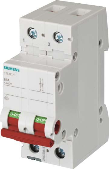 Produktbild Siemens 63A double pole, red handle