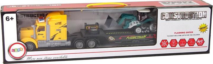 Image du produit Lean Toys Kit de véhicules Camion jaune 60 cm Pelleteuse avec remorque Télécommandé R/C