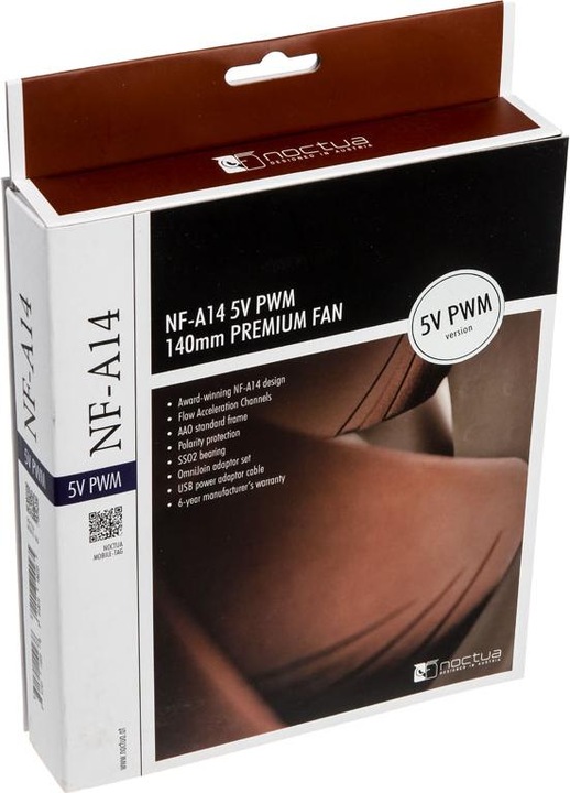 Actual product image Noctua NF-A14 5V PWM fan (140 mm, 1 x)